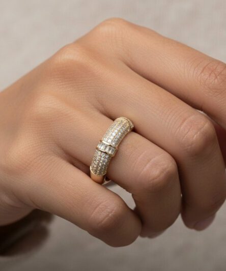 XUPING JEWELRY 14 Ayar Altın Kaplama, Lesory Zirkon Taşlı Yüzük