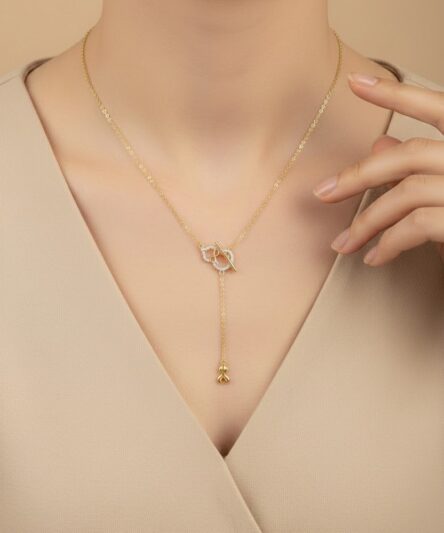 Stil İncisi/Xupıng Jewelry  14 Ayar Altın Kaplama, Serenes Zirkon Taşlı Model Kolye