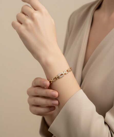 Stil İncisi/Xupıng Jewelry 14 Ayar Altın Kaplama, Crito Zirkon Taşlı Kelepçe