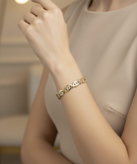 Stil İncisi/Xupıng Jewelry 14 Ayar Altın Kaplama, Liora  Zirkon Taşlı Bileklik