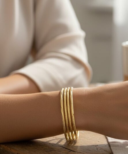 XUPING JEWELRY 14 Ayar Altın Kaplama, Ajda Dalgalı Bilezik(Tekli)