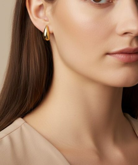 XUPING JEWELRY 14 Ayar Altın Kaplama, Damla Model Küpe