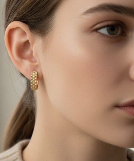 XUPING JEWELRY 14 Ayar Altın Kaplama, Figürlü Baklava Desen Küpe