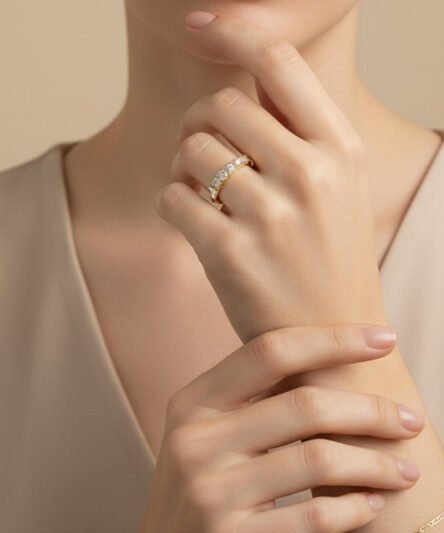 XUPING JEWELRY 14K Altın Kaplama Altı Taş VIP Serisi Yüzük