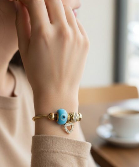 XUPING JEWELRY 14 Ayar Altın Kaplama PND Charms Nazar Boncuklu
