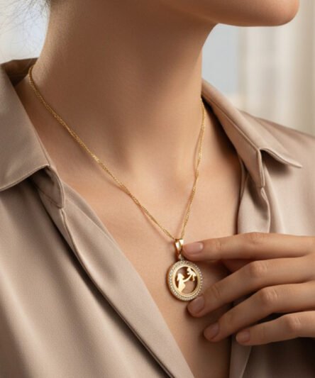 XUPING JEWELRY 14 Ayar Altın Kaplama, Anne Çocuk Kolye