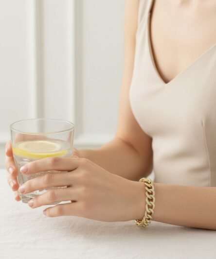 XUPING JEWELRY 14 Ayar Altın Kaplama, Burgu Ortası Zirkon Taşlı Bileklik
