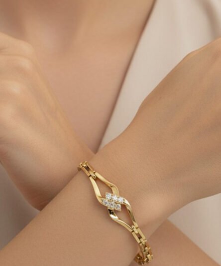 XUPING JEWELRY 14 Ayar Altın Kaplama, Gurmet Zirkon Taşlı Bileklik