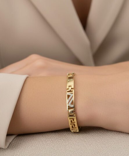 XUPING JEWELRY 14 Ayar Altın Kaplama, Z ZİRKON TAŞLI  BİLEKLİK