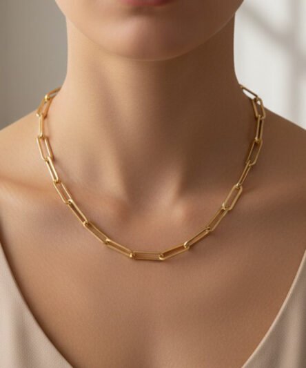 XUPING JEWELRY 14 Ayar Altın Kaplama, Ataç Model Kolye 60cm