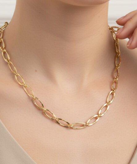 XUPING JEWELRY 14 Ayar Altın Kaplama, Hallow Model  Kolye