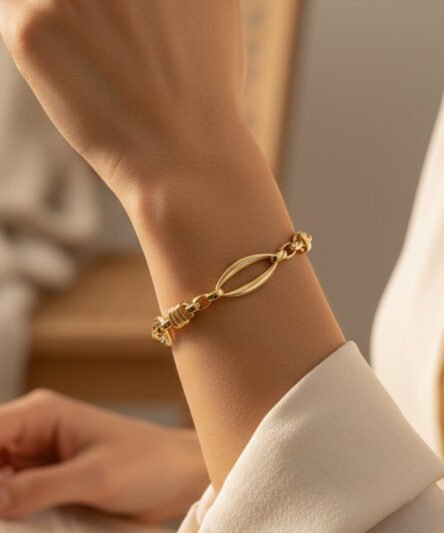 XUPING JEWELRY 14 Ayar Altın Kaplama, Elips Bileklik