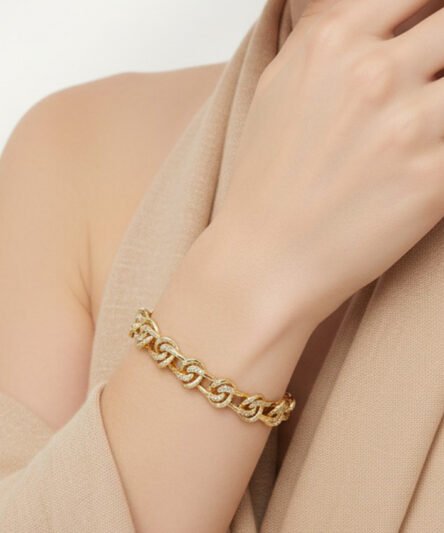 XUPING JEWELRY 14 Ayar Altın Kaplama, Mega Taşlı Model Bileklik