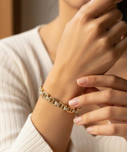 XUPING JEWELRY 14 Ayar Altın Kaplama, Zena Taşlı Model Bileklik