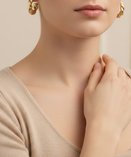 XUPING JEWELRY 14 Ayar Altın Kaplama, Burgu Model Küpe