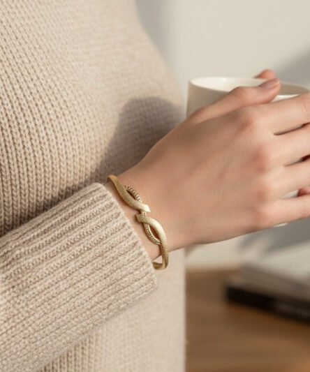 XUPING JEWELRY 14 Ayar Altın Kaplama, Sarmal Model Kelepçe