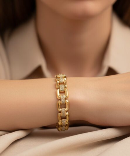 XUPING JEWELRY 14 Ayar Altın Kaplama, Lia Zirkon Taşlı Bileklik