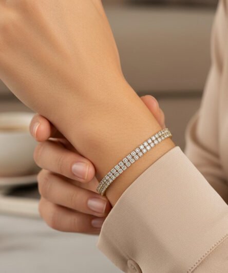 XUPING JEWELRY 14 Ayar Altın Kaplama, Miral Zirkon Taşlı Bileklik