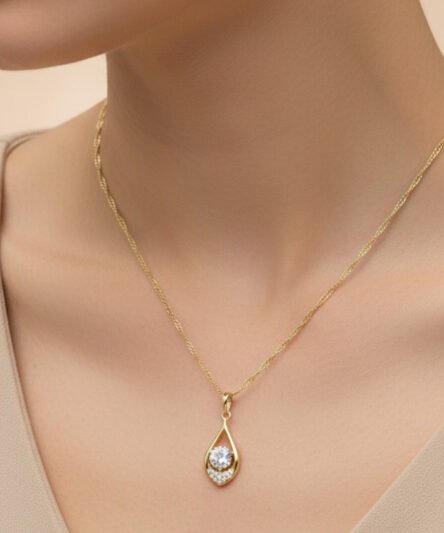 XUPING JEWELRY 14 Ayar Altın Kaplama, Ravza Zirkon Taşlı Kolye