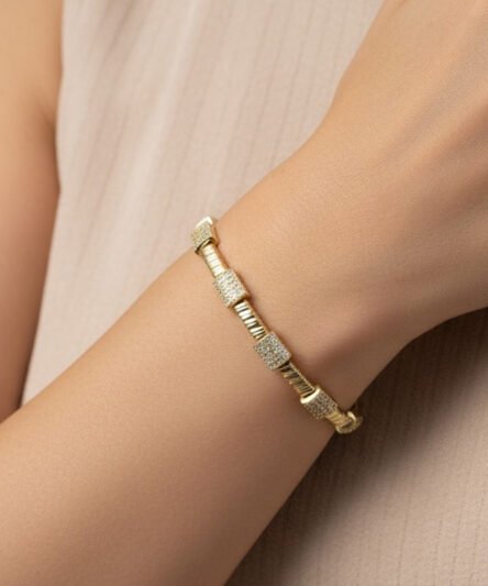 XUPING JEWELRY 14 Ayar Altın Kaplama, Seramor Zirkon Taşlı Bileklik