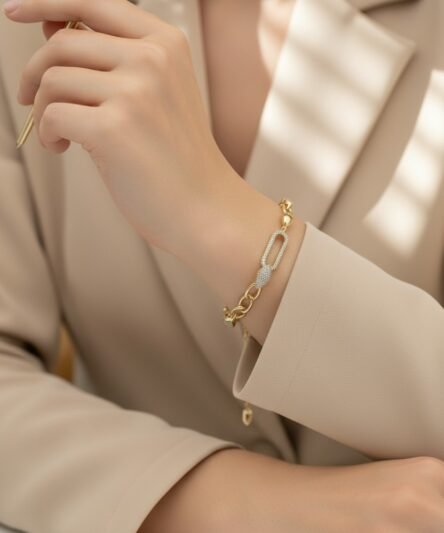 XUPING JEWELRY 14 Ayar Altın Kaplama, Pirnus Zirkon Taşlı Model Bileklik