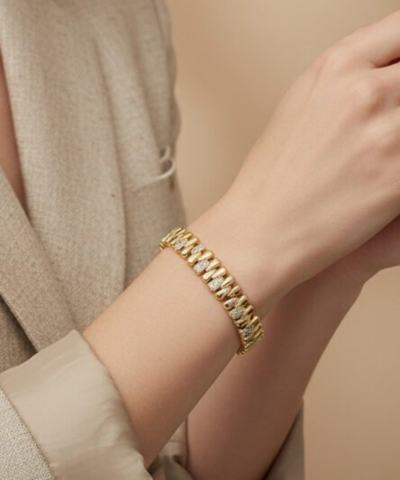 XUPING JEWELRY 14 Ayar Altın Kaplama, Damla Zirkon Taşlı Bileklik