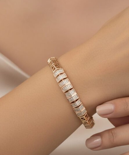XUPING JEWELRY 14 Ayar Altın Kaplama, Elya Zirkon Taşlı Bileklik