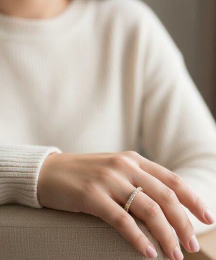 XUPING JEWELRY 14 Ayar Altın Kaplama, Yuvarlak Zirkon Taşlı Yüzük