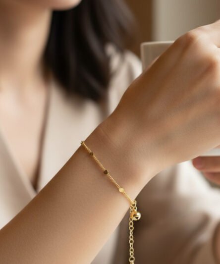 XUPING JEWELRY 14 Ayar Altın Kaplama, Elika Minimal Bileklik