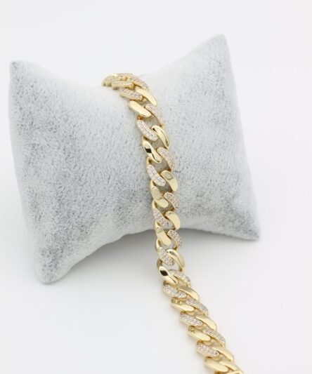 XUPING JEWELRY 14 Ayar Altın Kaplama, Örgü Gurmet Zirkon Taşlı Bileklik