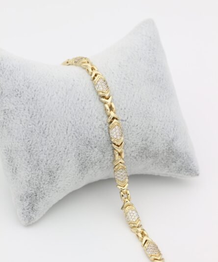 XUPING JEWELRY 14 Ayar Altın Kaplama, Allen Zirkon Taşlı Bileklik