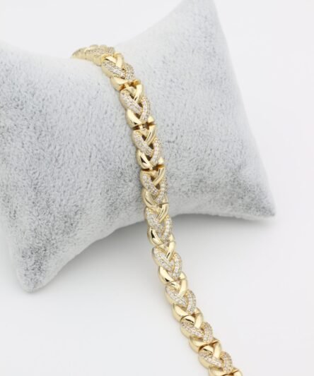 XUPING JEWELRY 14 Ayar Altın Kaplama,Meys Gurmet Zirkon Taşlı Bileklik