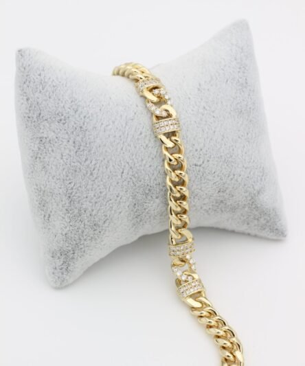 XUPING JEWELRY 14 Ayar Altın Kaplama, Luna Zirkon Taşlı Bileklik