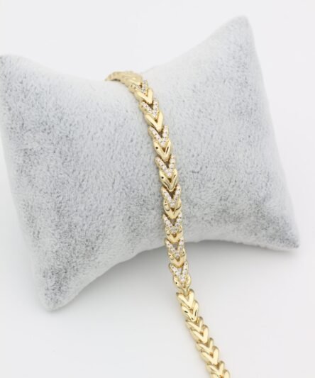 XUPING JEWELRY 14 Ayar Altın Kaplama, Başak İnce zirkon Taşlı Bileklik