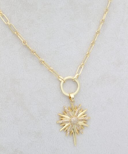 Stil İncisi 14 Ayar Altın Kaplama, Sırius Zirkon Taşlı Kolye