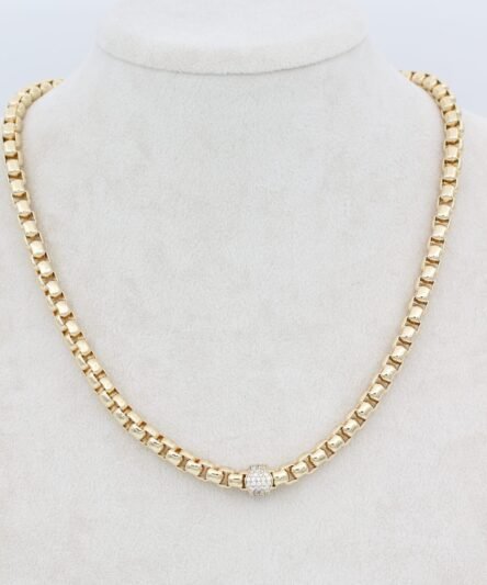 XUPING JEWELRY 14 Ayar Altın Kaplama, Kobra Zirkon Taşlı Kolye