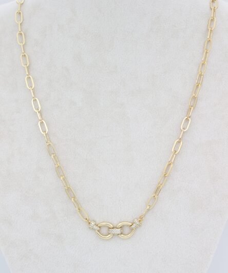 XUPING JEWELRY 14 Ayar Altın Kaplama, İnce Ataç Model Kolye