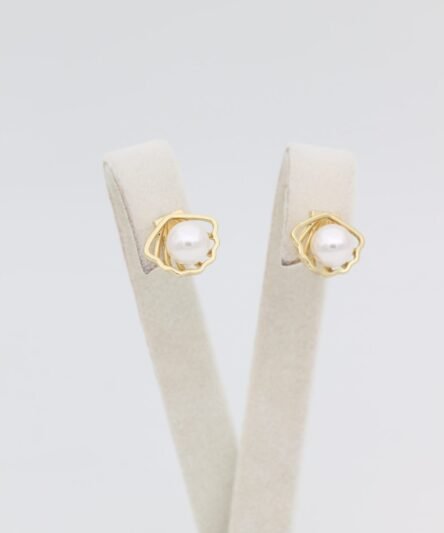 XUPING JEWELRY 14 Ayar Altın Kaplama, İstiridye İnci Model Küpe