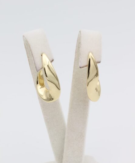 XUPING JEWELRY 14 Ayar Altın Kaplama, Asimetrik Yassı Model Küpe