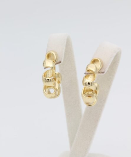 XUPING JEWELRY 14 Ayar Altın Kaplama, Örgü Halka Model Küpe