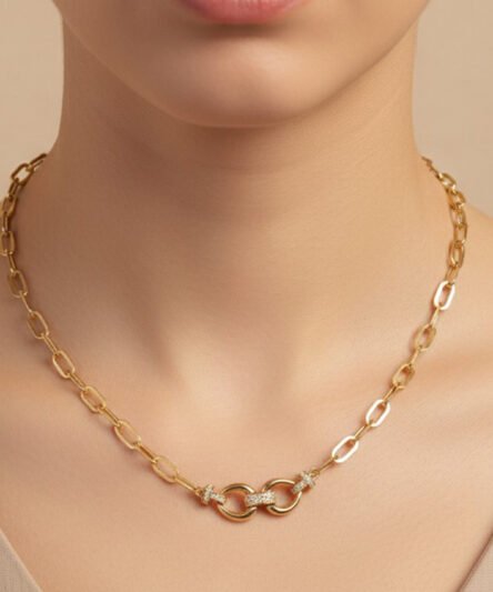 XUPING JEWELRY 14 Ayar Altın Kaplama, İnce Ataç Model Kolye