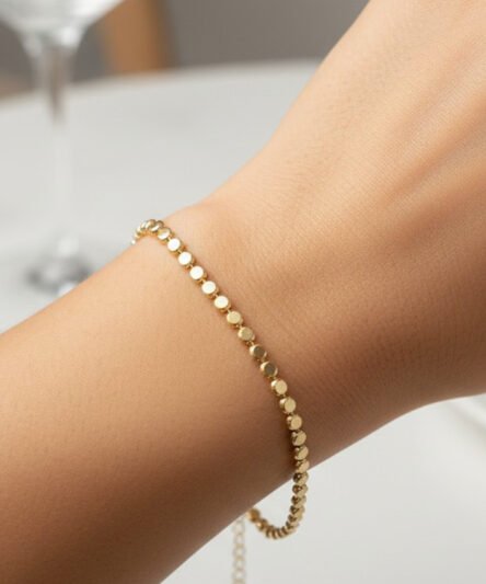 XUPING JEWELRY 14 Ayar Altın Kaplama, Pul Zincir Model  Bileklik