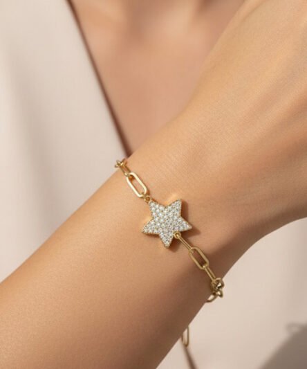 XUPING JEWELRY 14 Ayar Altın Kaplama, Stella Zirkon Taşlı  Bileklik
