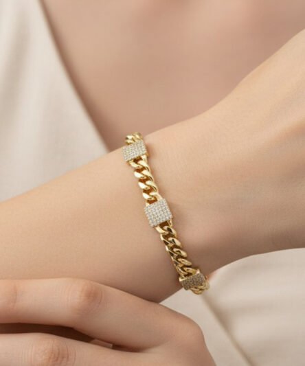 XUPING JEWELRY 14 Ayar Altın Kaplama, Emodes  Zirkon Taşlı Bileklik