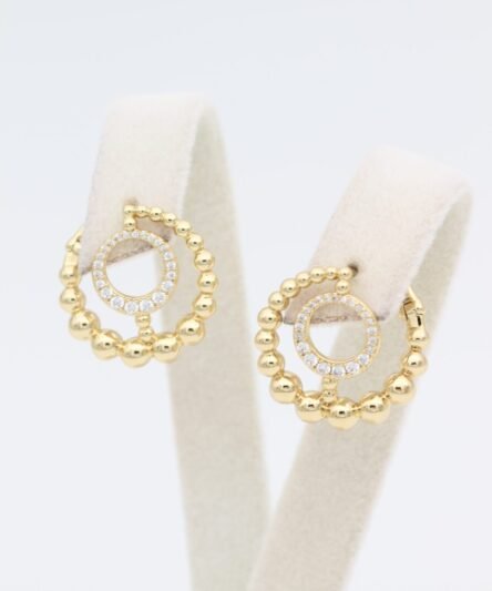 XUPING JEWELRY 14 Ayar Altın Kaplama, Vintage Zirkon Taşlı Küpe