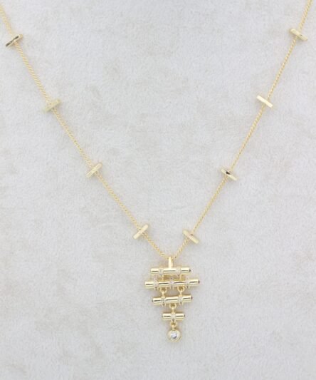 Stil İncisi14 Ayar Altın Kaplama, Vip Serisi Ervelina Zirkon Taşlı Kolye