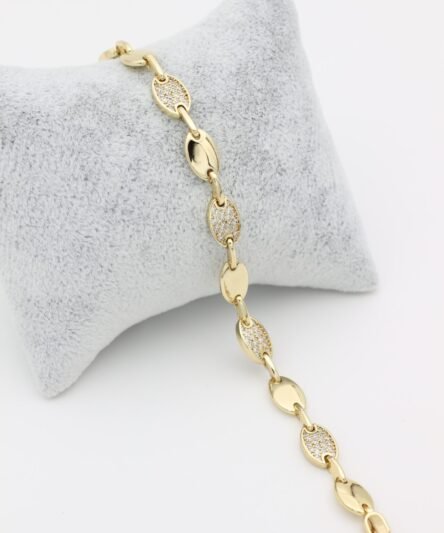 XUPING JEWELRY 14 Ayar Altın Kaplama, Oval Zirkon Taşlı Bileklik
