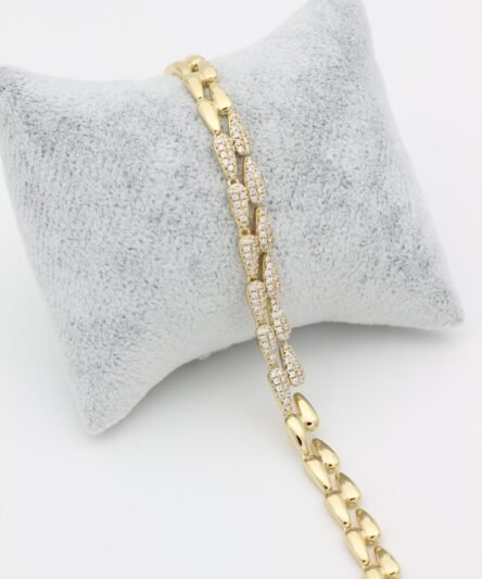 XUPING JEWELRY 14 Ayar Altın Kaplama, Chandra Zirkon Taşlı Bileklik