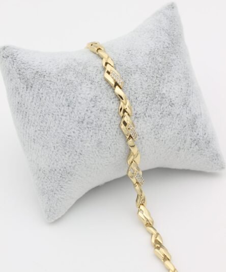 XUPING JEWELRY 14 Ayar Altın Kaplama, Sarmaşık Zirkon Taşlı Bileklik