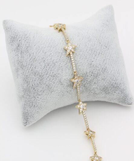 XUPING JEWELRY 14 Ayar Altın Kaplama, Yıldız Zirkon Taşlı Bileklik